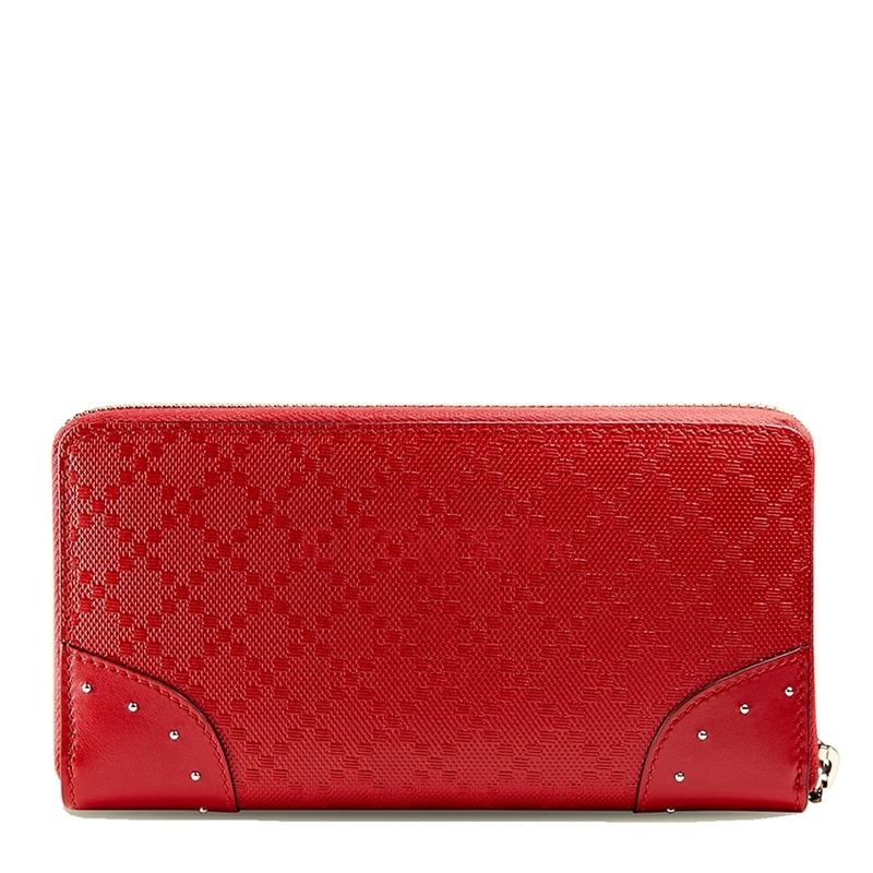Gucci Zipper Wallet In Red