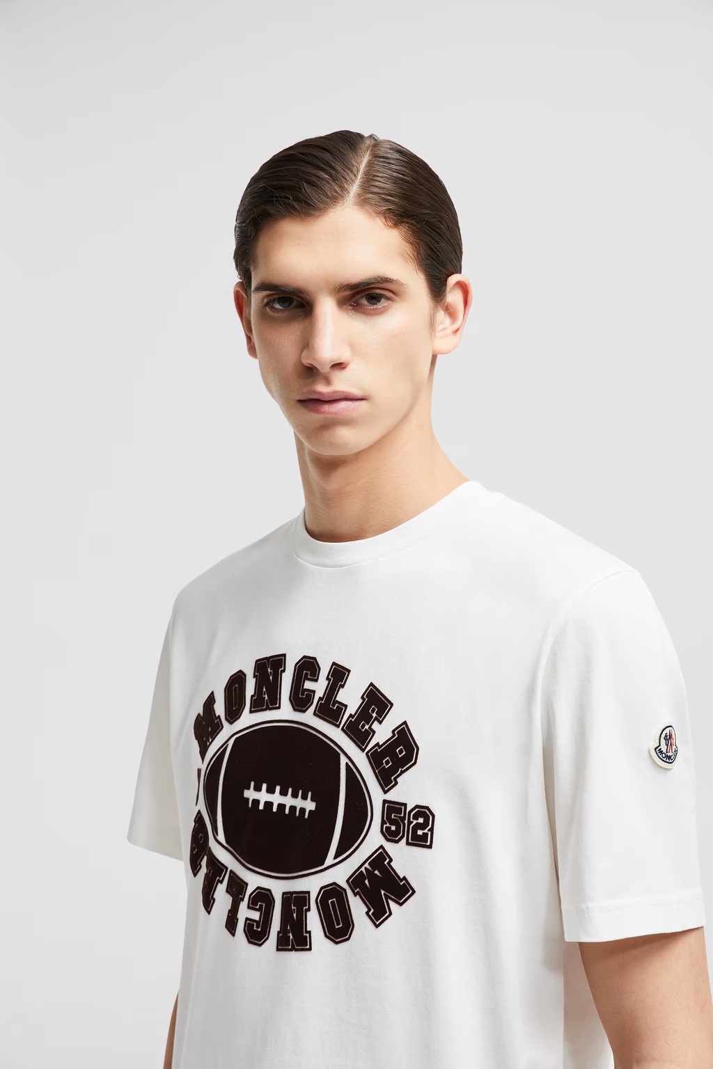 Moncler American Football Pattern T-shirt In White