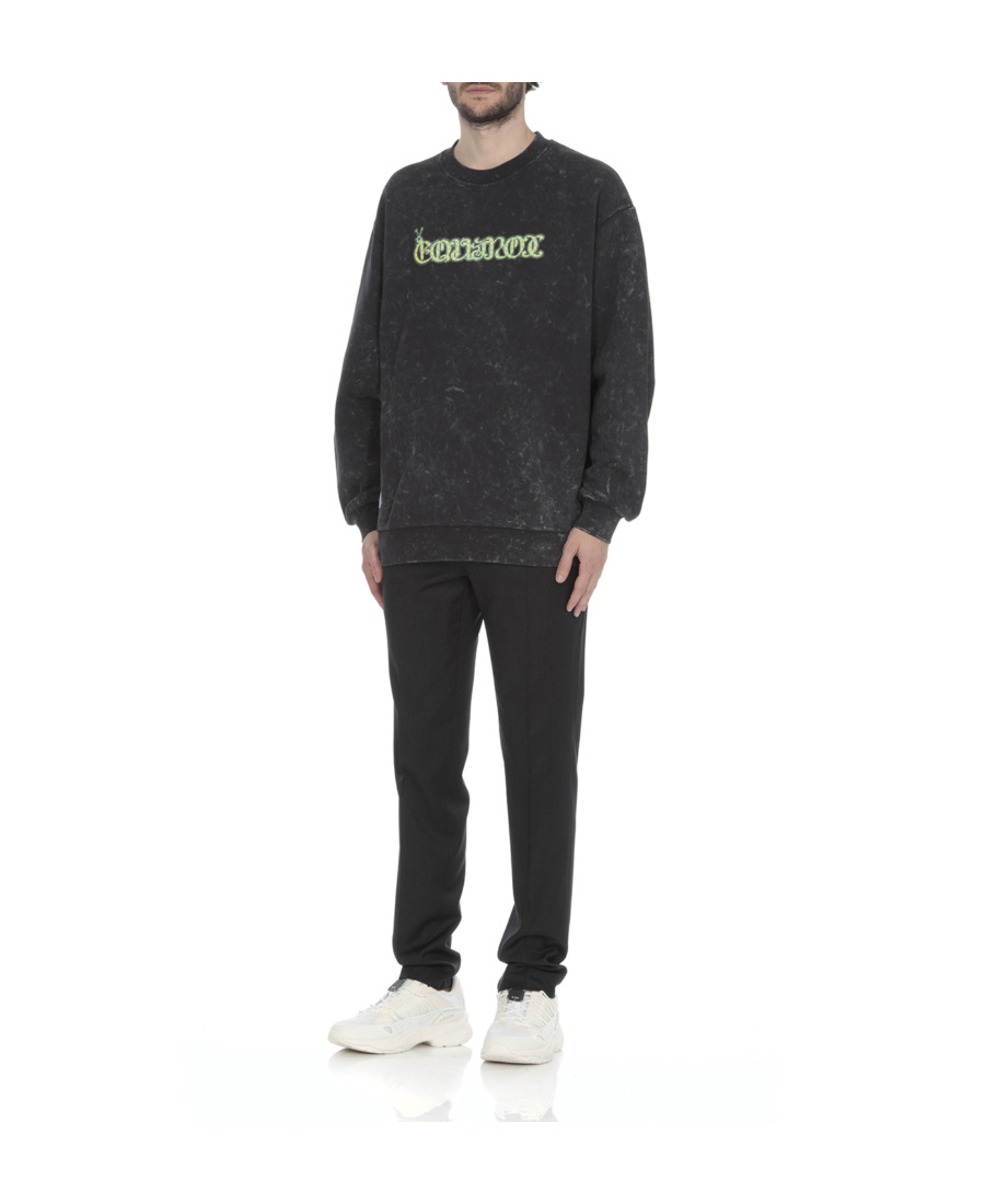 Mcq By Alexander Mcqueen Tie-dyed Sweater With Round Neck In Black