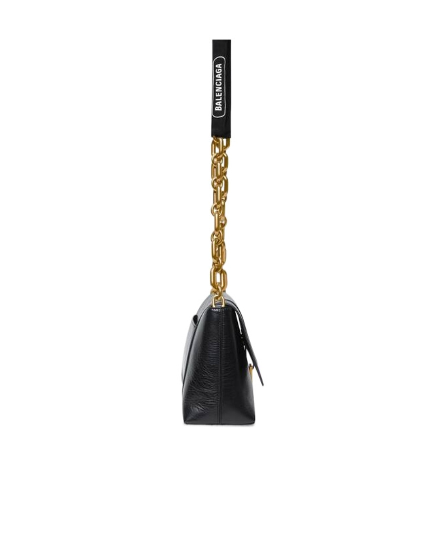 Balenciaga Borsetta A Tracolla Downtown Con Catena  Da Donna In Nero In Black