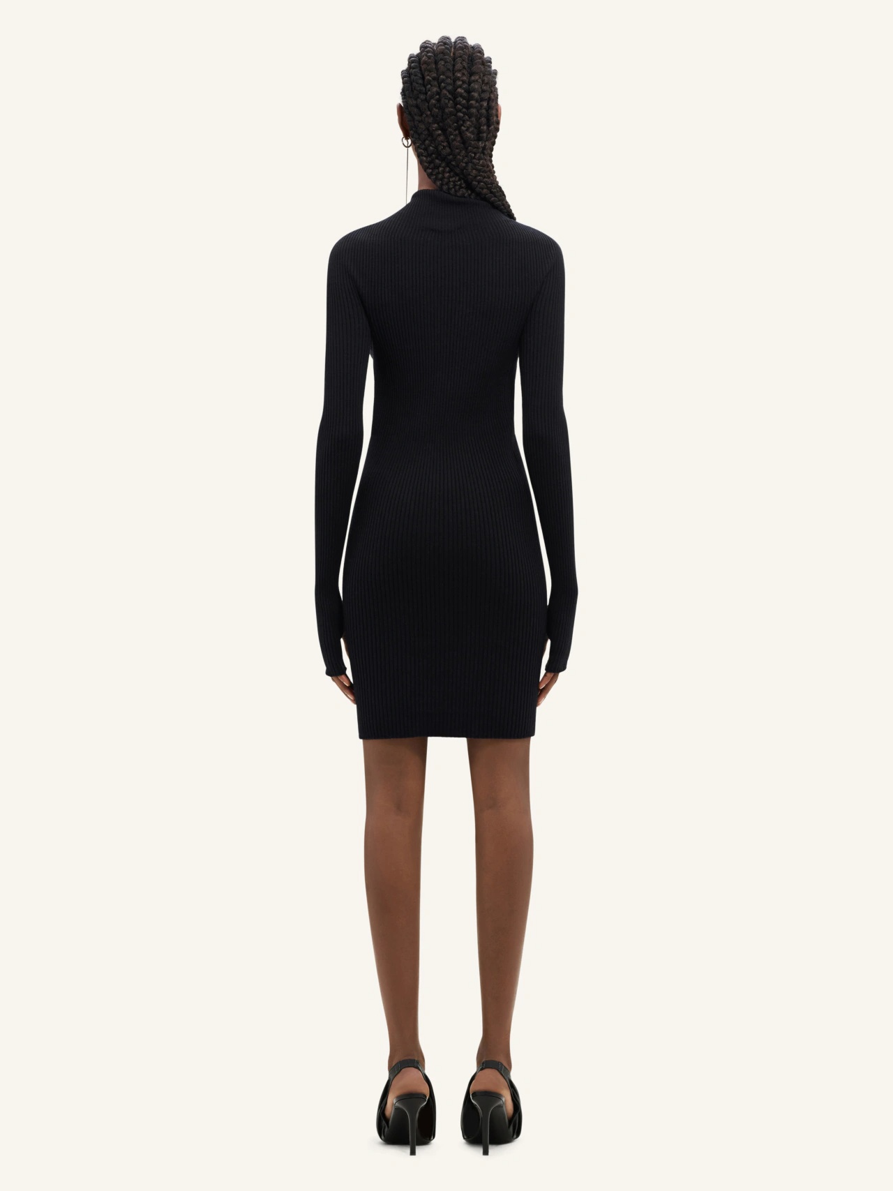 Courrèges Courreges Short Ribbed Dress In Black