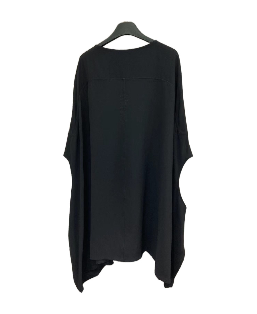 Rick Owens Asymmetric Tunic Minidress In Black