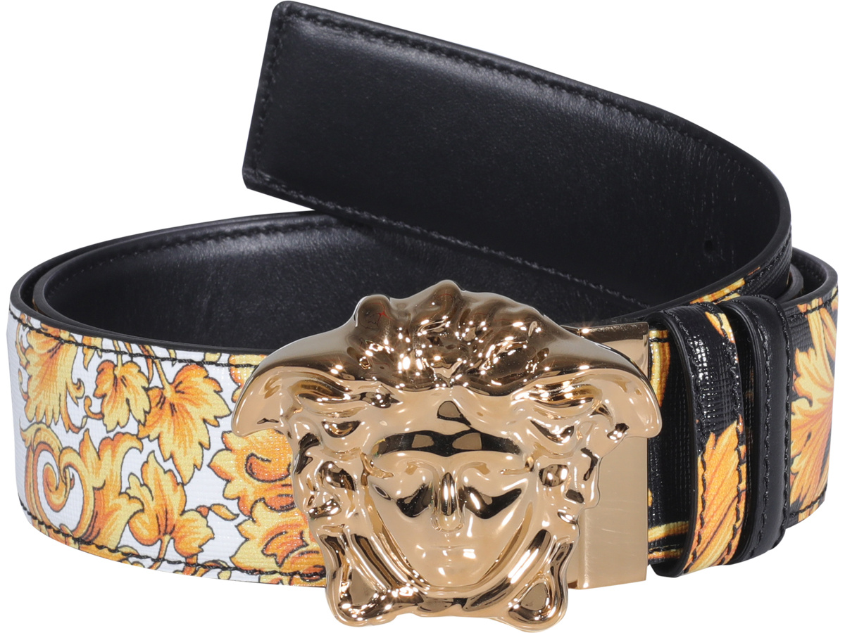 Versace Medusa-buckle Belt In Black