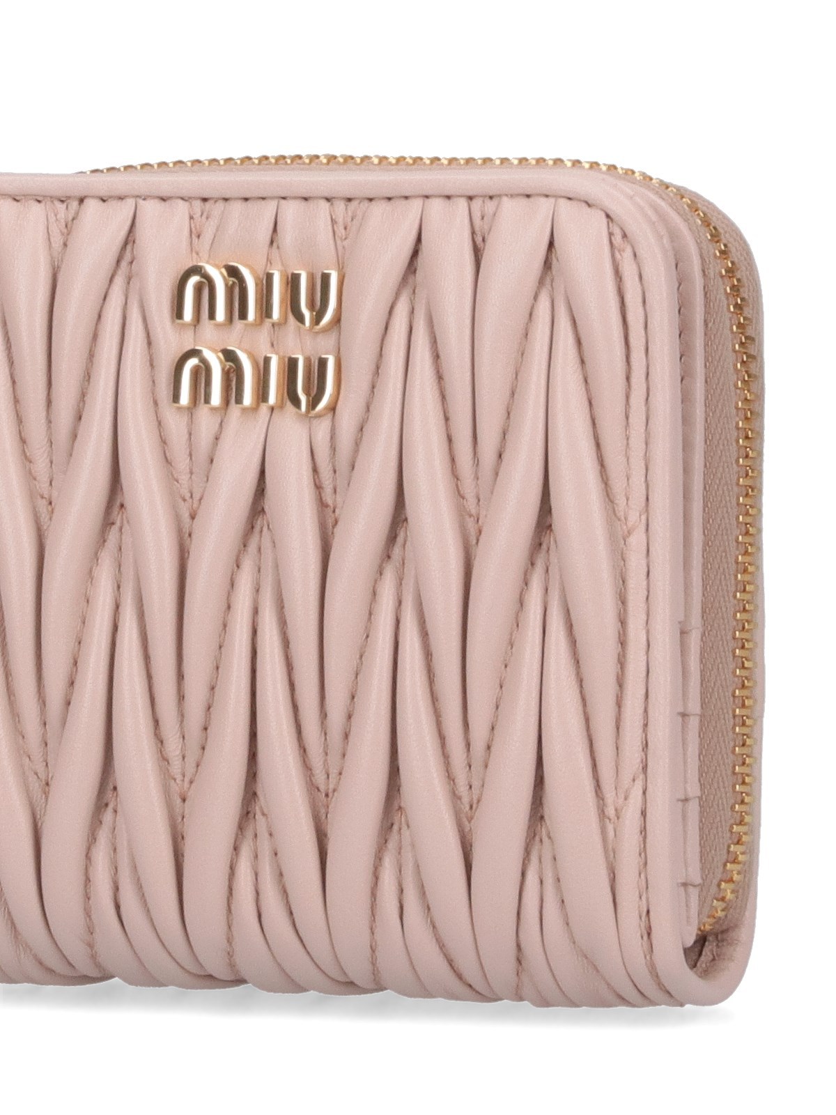 Miu Miu Matelassé Wallet In Nude