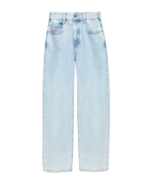 Diesel Light Wash Denim Jeans With Wide-leg Silhouette