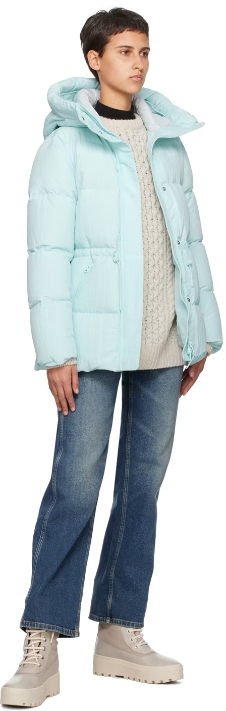 Shop Mackage Hooded Quilted Down Jacket In Blue
