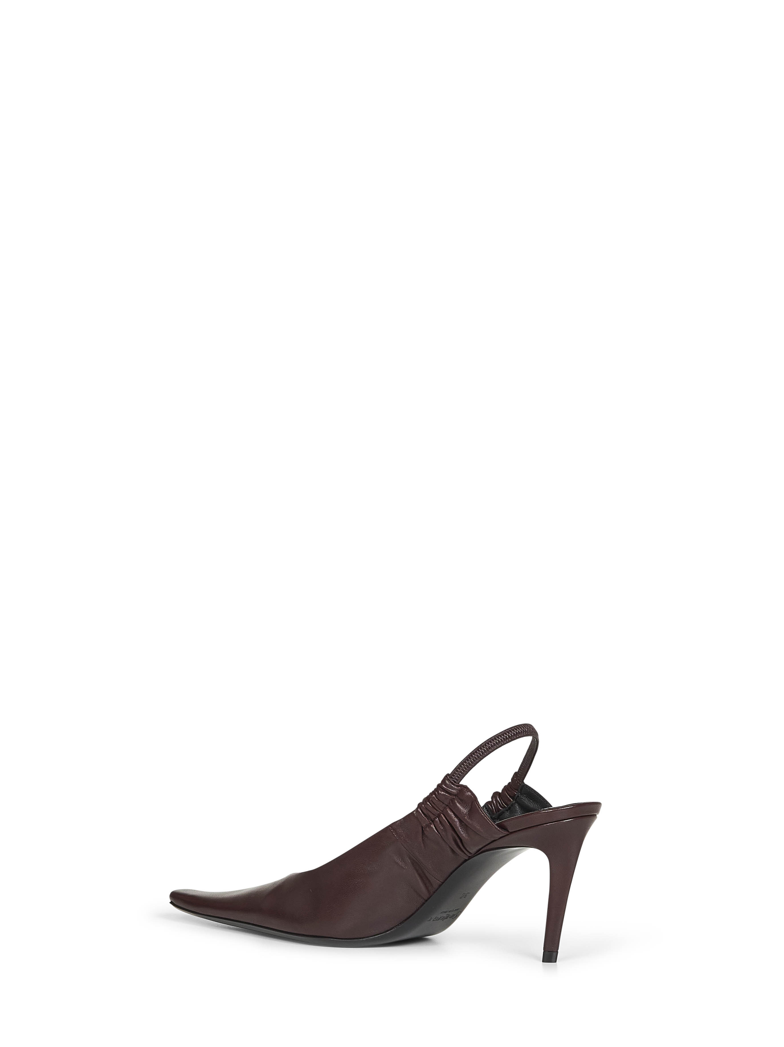 Saint Laurent Pointed-toe High-heeled Sandals In Brown