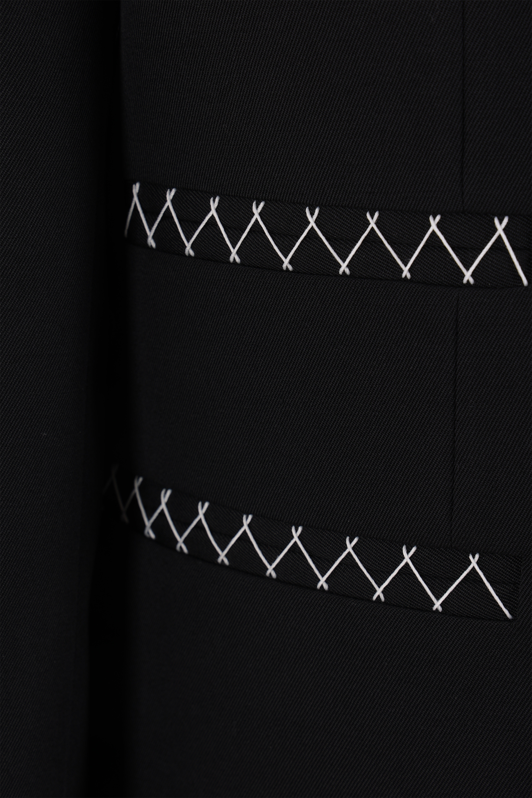 Bottega Veneta Contrast-stitching Wool Blazer In Black