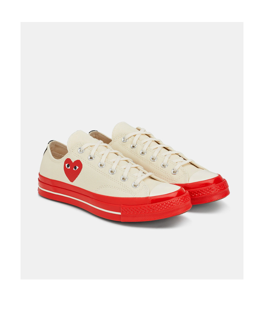 Shop Comme Des Garçons Play Tie Casual Sports Shoes In Red