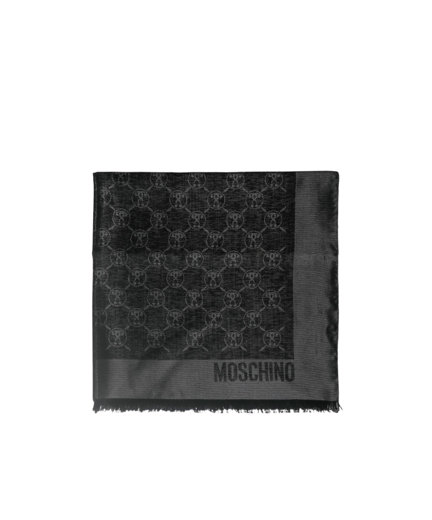 Moschino Letter Pattern Scarf In Black