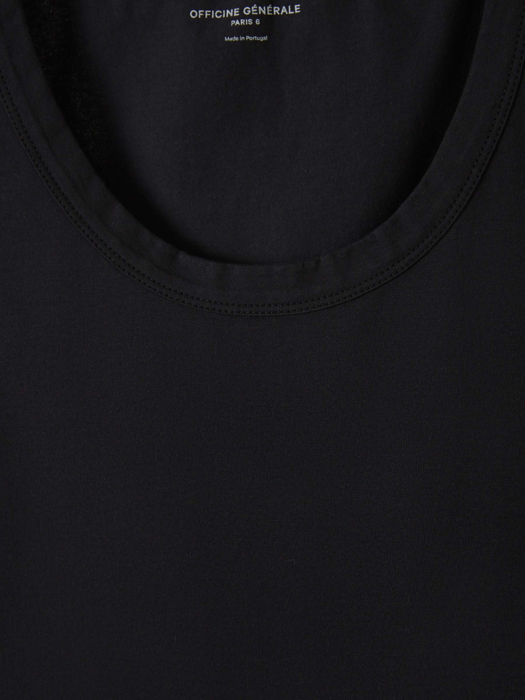 Shop Officine Generale Sleeveless Cotton Top In Black