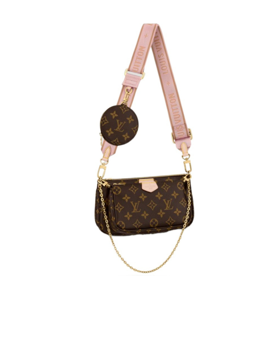 Pre-owned Louis Vuitton Multi Pochette Mixed Mahjong Bag In Pink