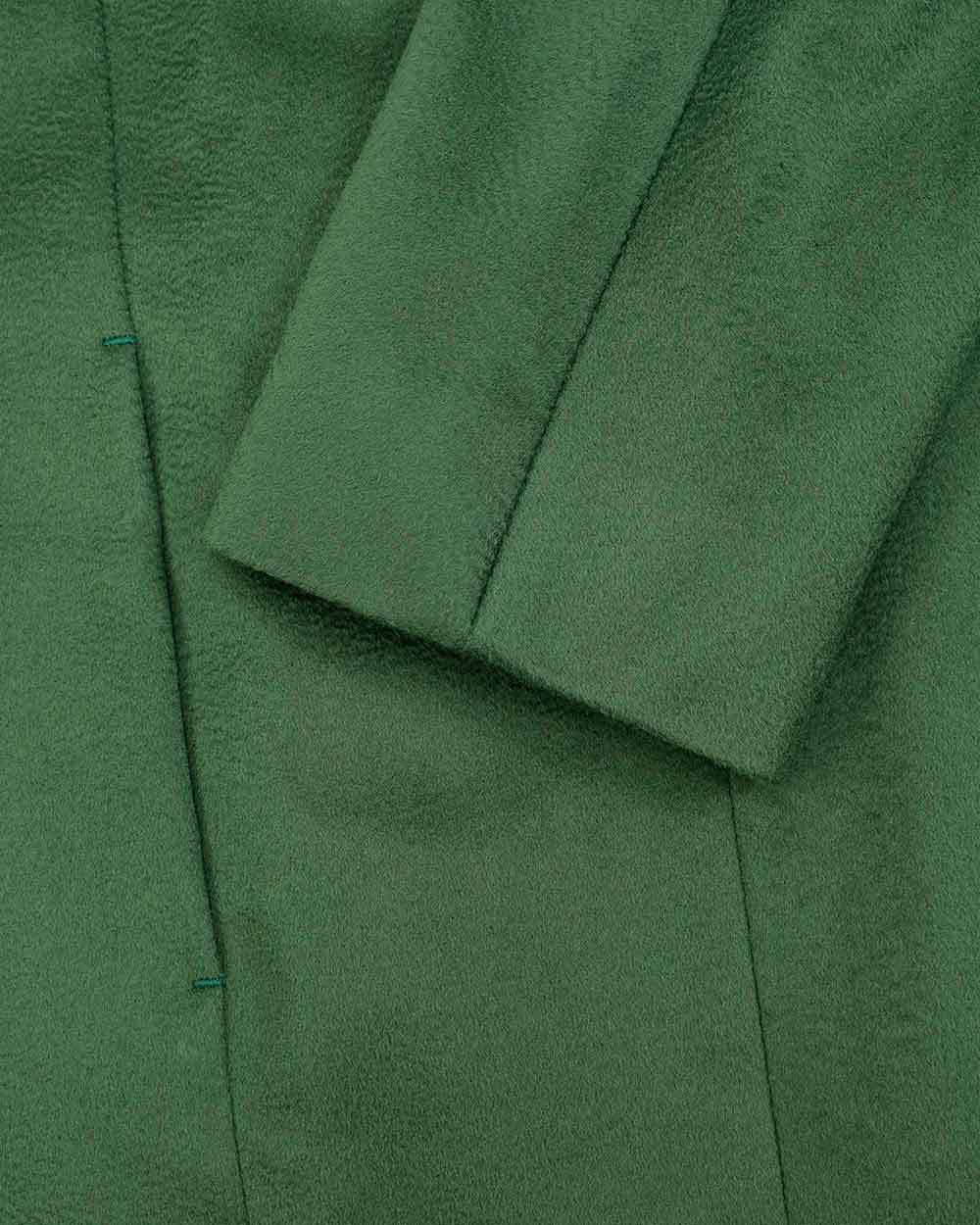 Max Mara Logo Long-sleeved Coat In Green