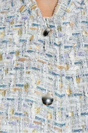 Iro Noemy Tweed Buttoned Jacket In Blue