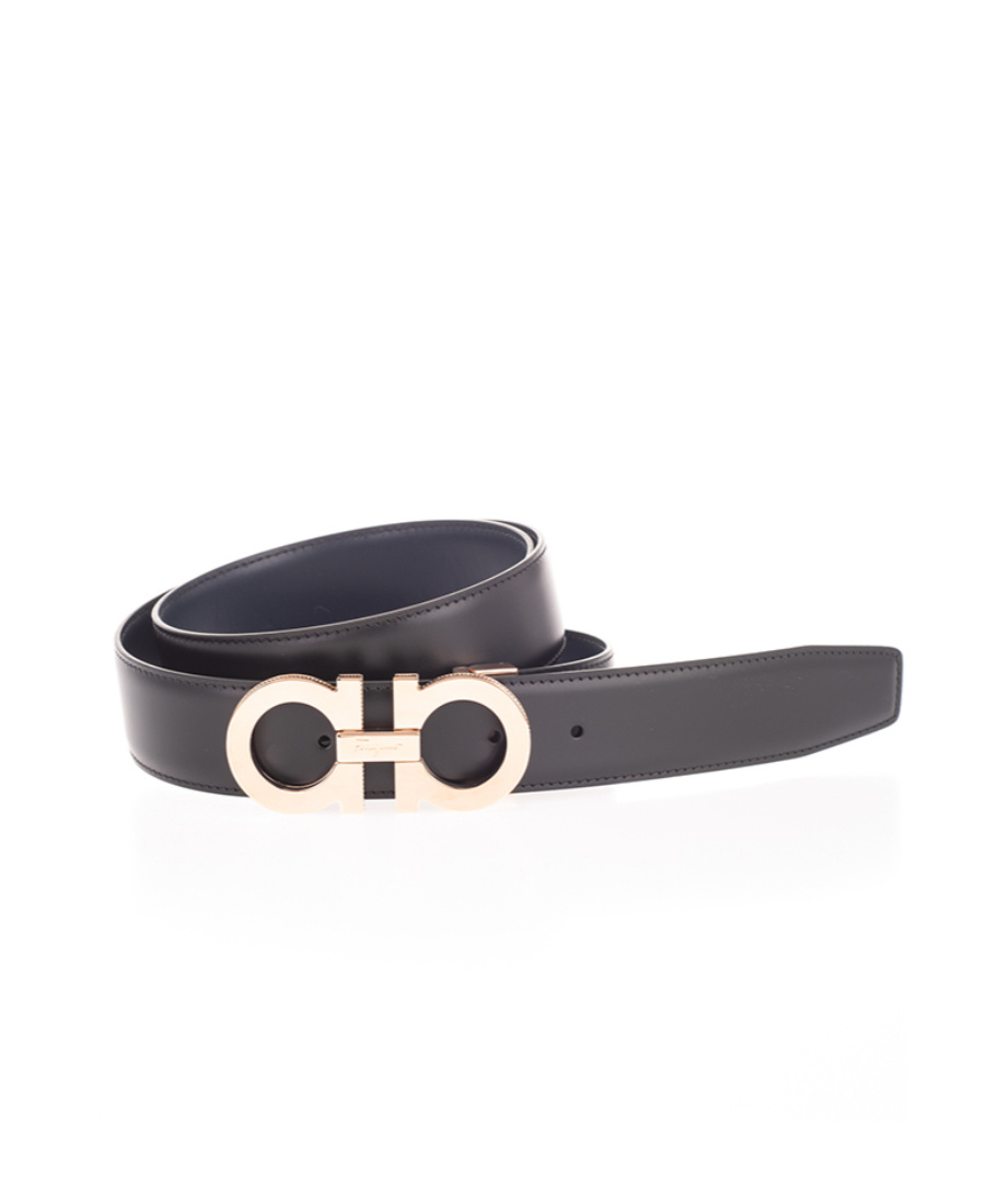 Ferragamo Reversible Gancini Belt In Black