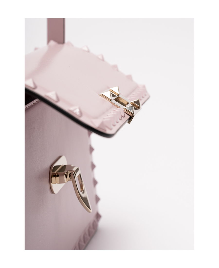 Valentino Rockstud23 Shoulder Bag In Smooth Leather In Pink