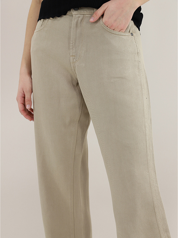 Shop 7 For All Mankind Tess High-rise Straight-leg Trousers In Nude