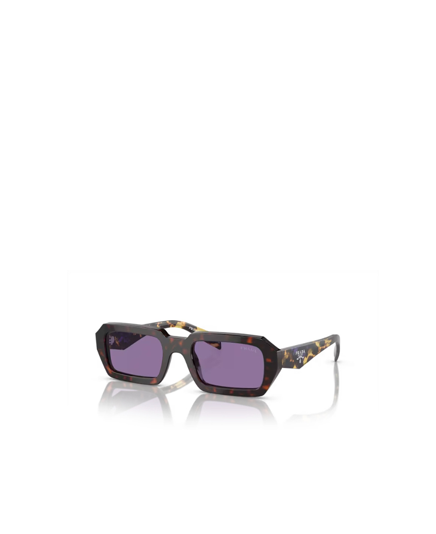 Prada Tortoiseshell-effect Rectangular Sunglasses In Purple