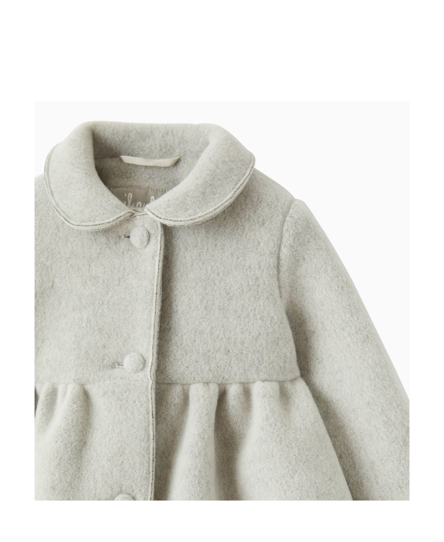 Il Gufo Rounded-collar Fleece Coat In White