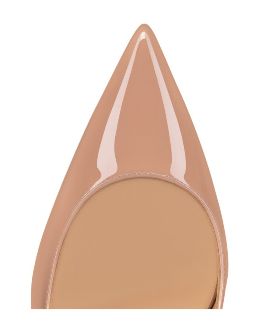 Christian Louboutin Women Hot Chick Patent Leather Slingback Decollete In Nude