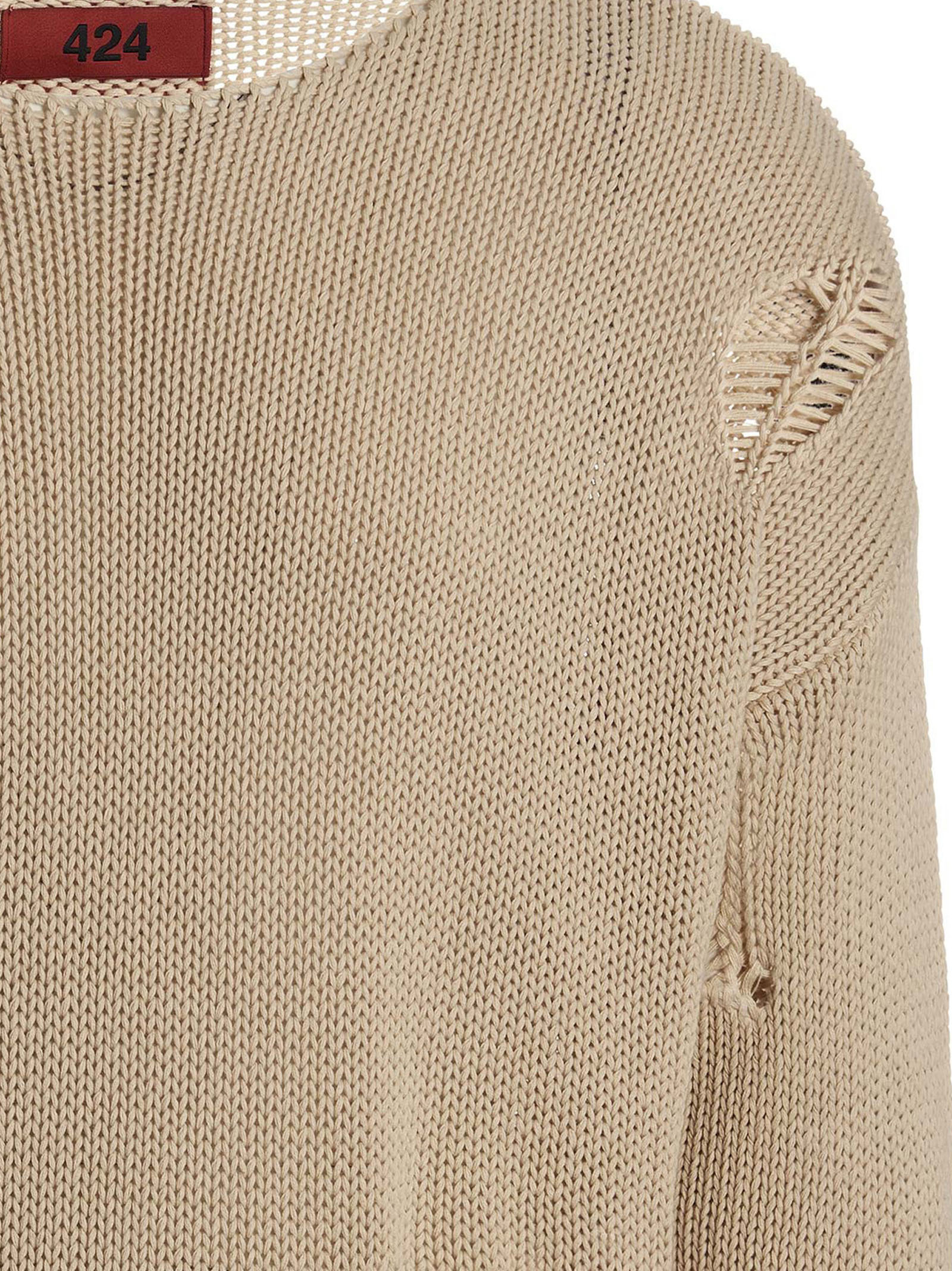 424 Torn Sweater In Nude