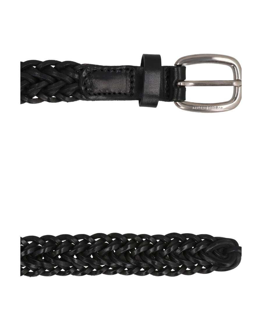 Golden Goose Houston Woven Leather Belt In Black