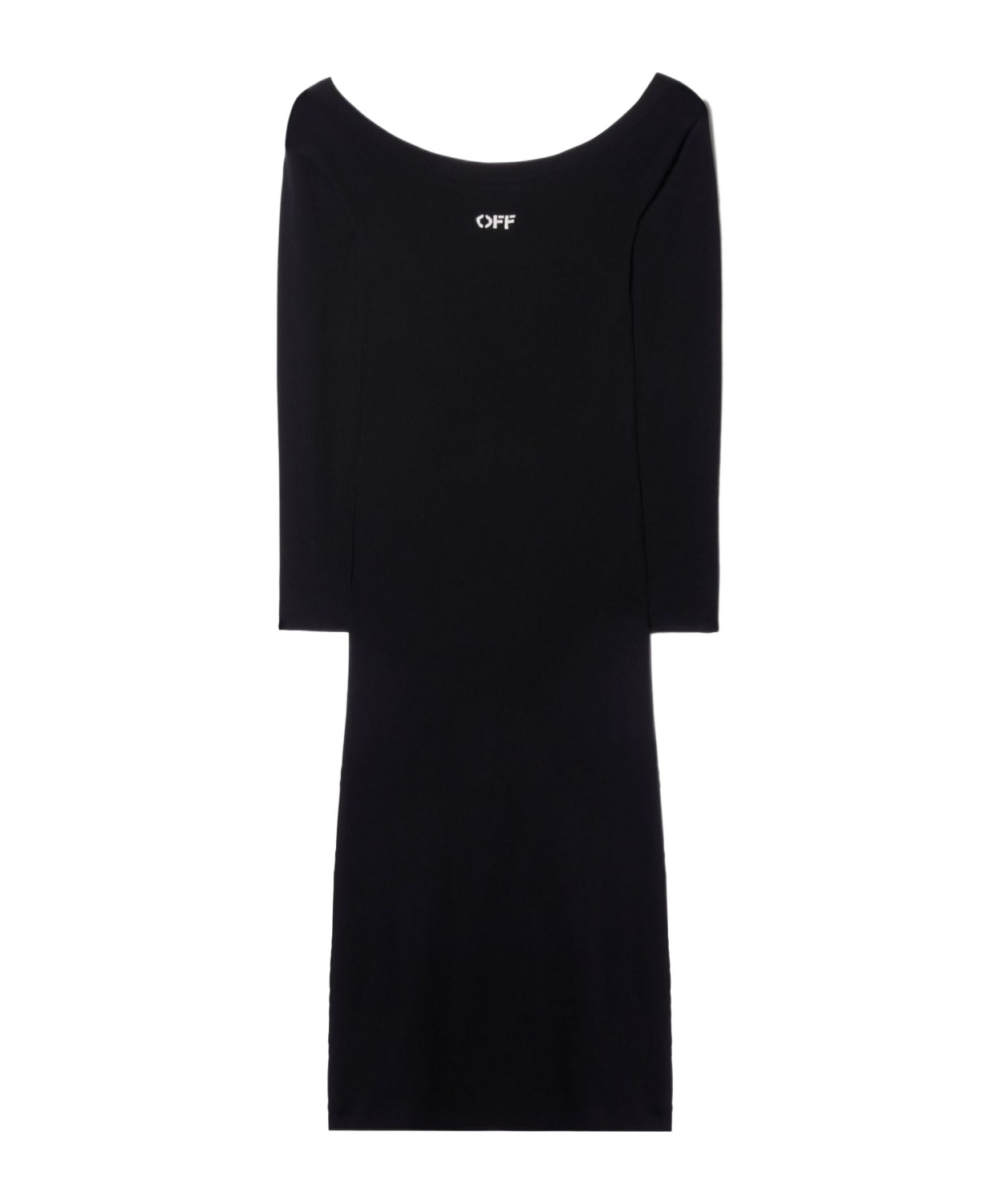 Off-white Logo Print Midi Dress In Black