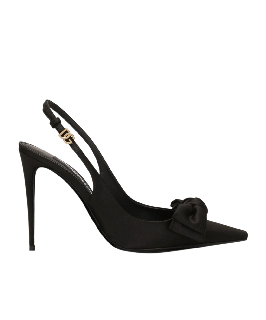 Dolce & Gabbana Mun 105 Satin Slingback Pumps With Bow In Black