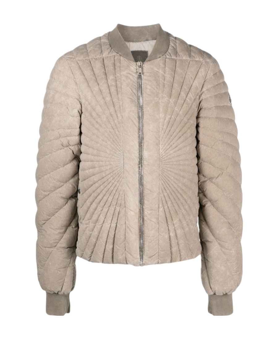 Moncler X Rick Owens Radiance Flight Padded Bomber Jacket In Nude