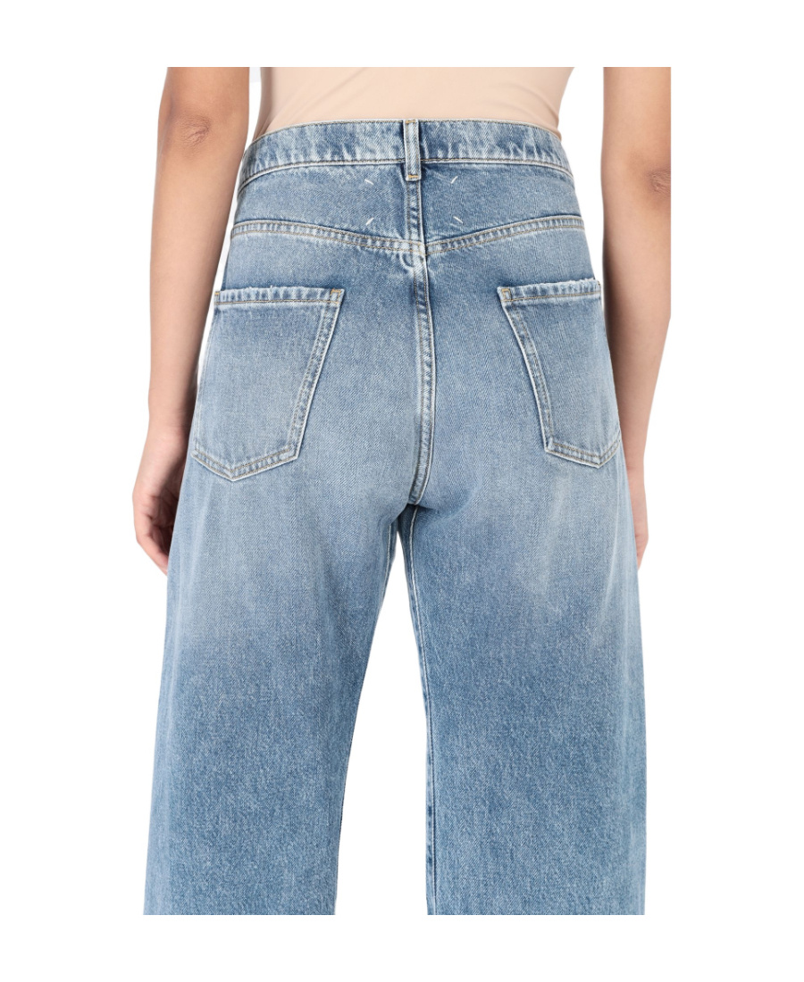 Maison Margiela Blue Jeans With Contrast Pockets In Blue