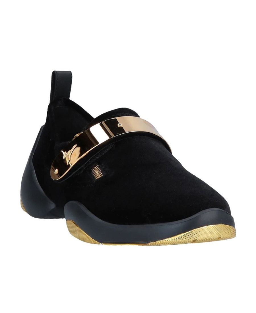 Giuseppe Zanotti Zipper Details Low-top Casual Sneakers In Black