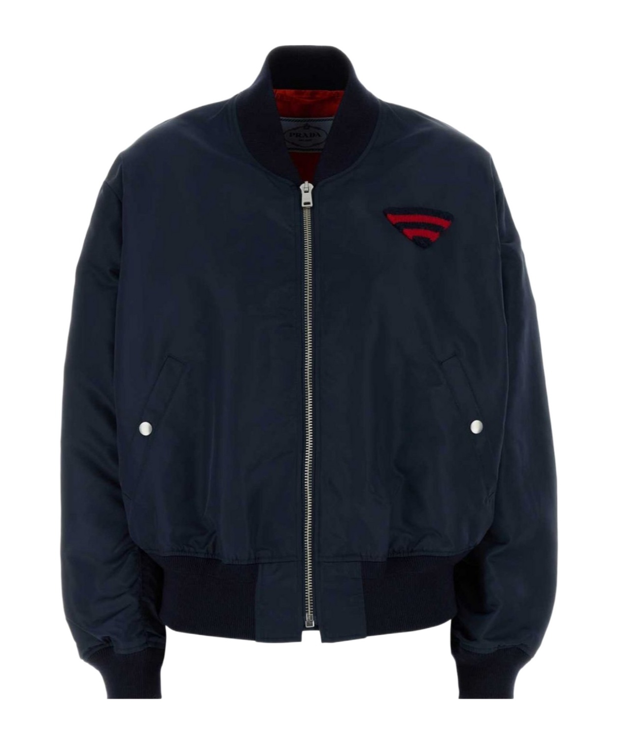 Prada Zip-up Bomber Jacket In Blue