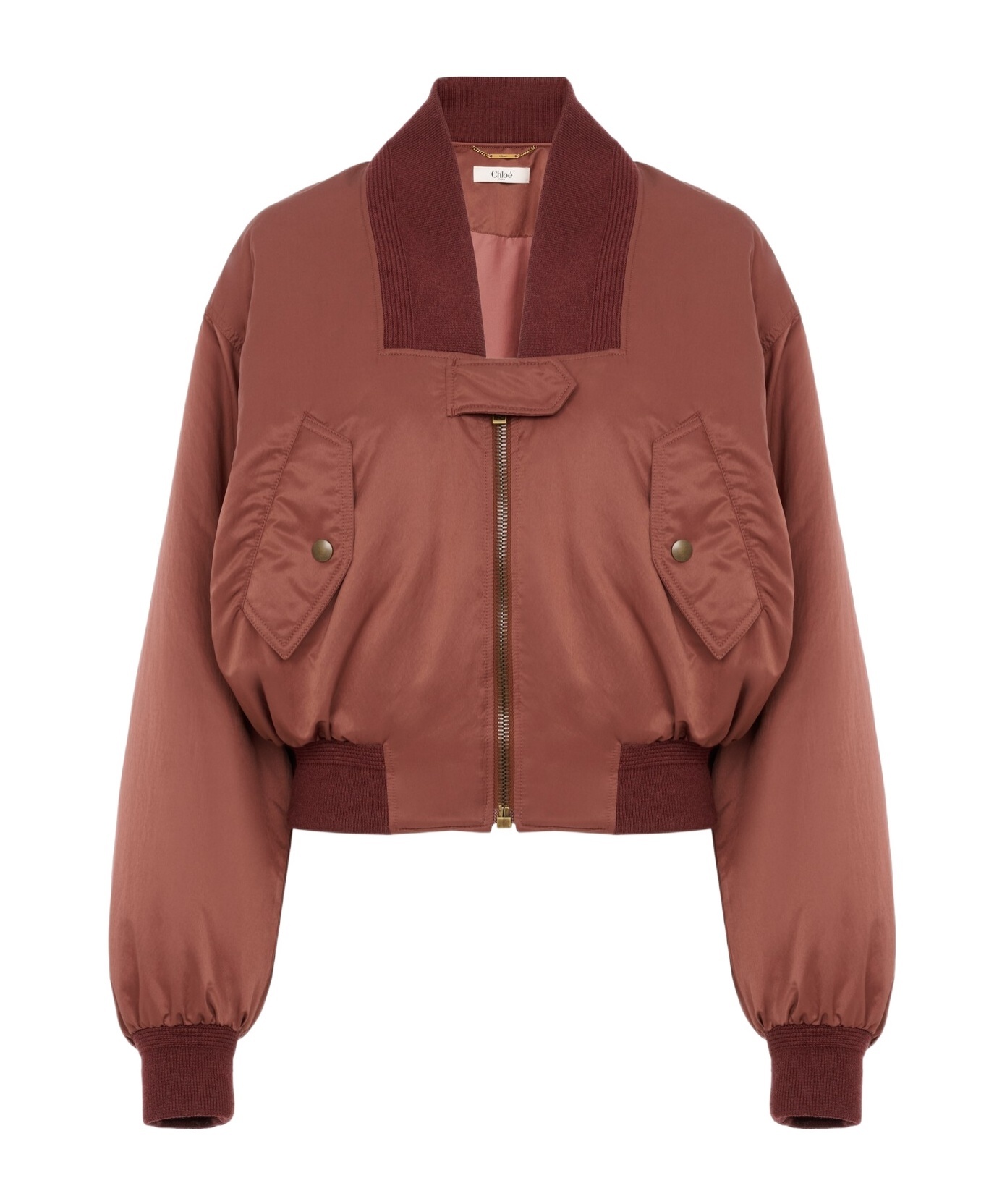Chloé Bomber Jacket In Nylon In Brown