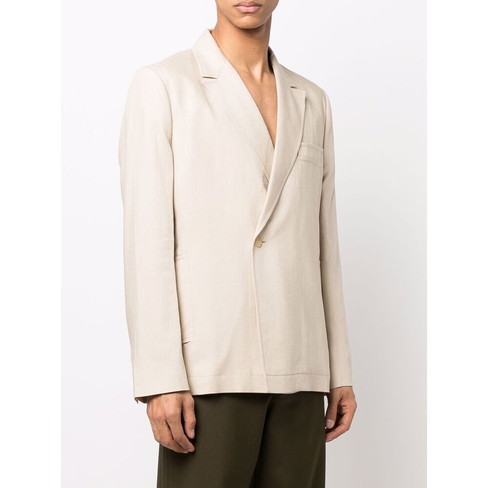 Jacquemus Off-centre Button Blazer In White