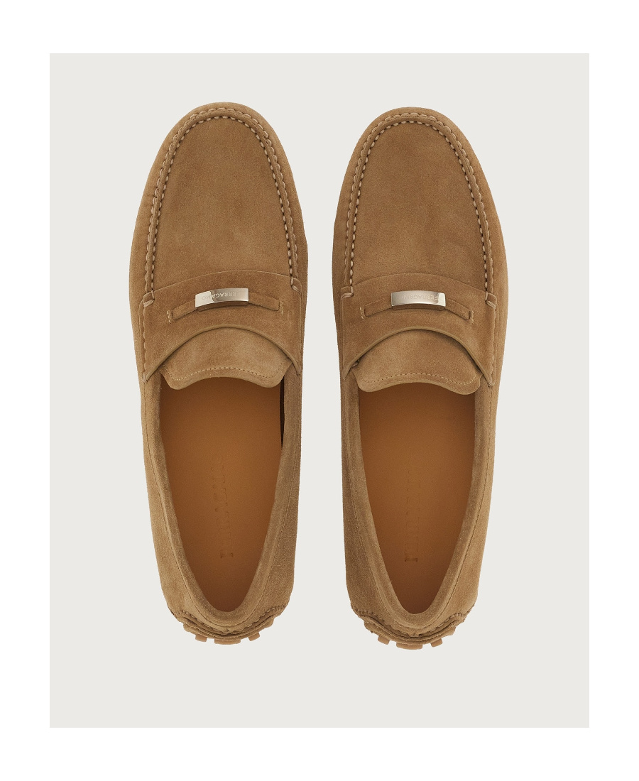 Ferragamo Leather Loafers In Brown