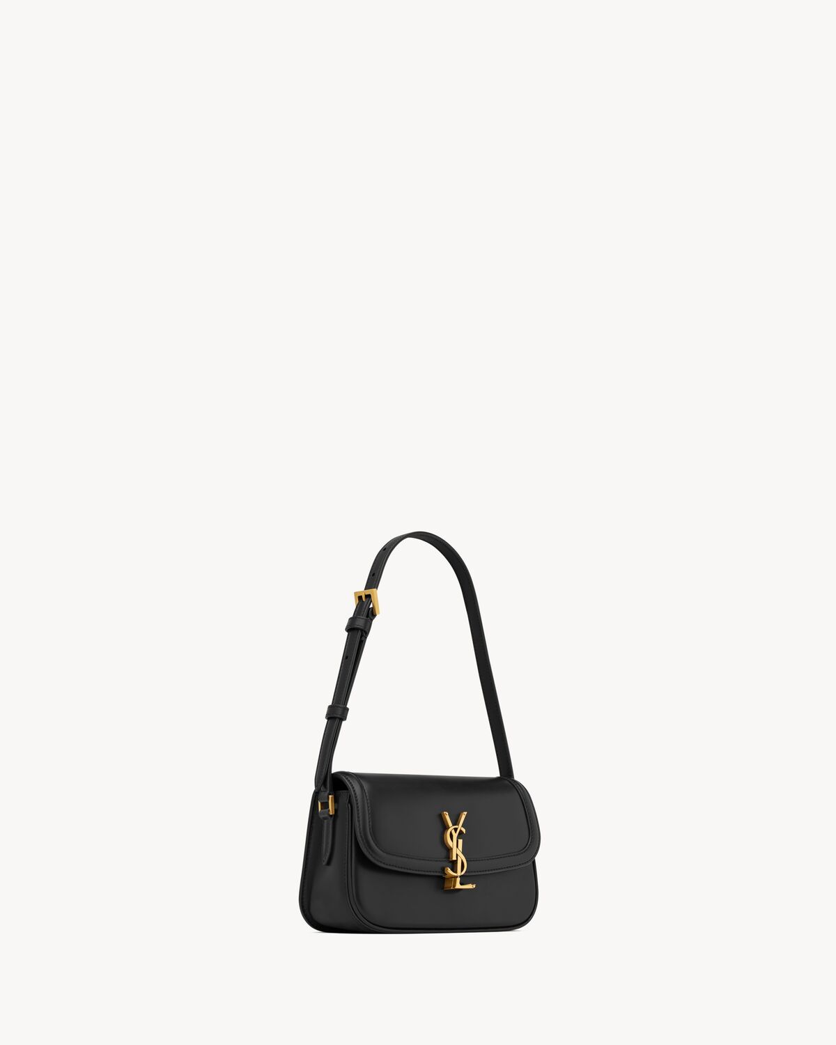 Saint Laurent Mini Leather Solferino Satchel In Black