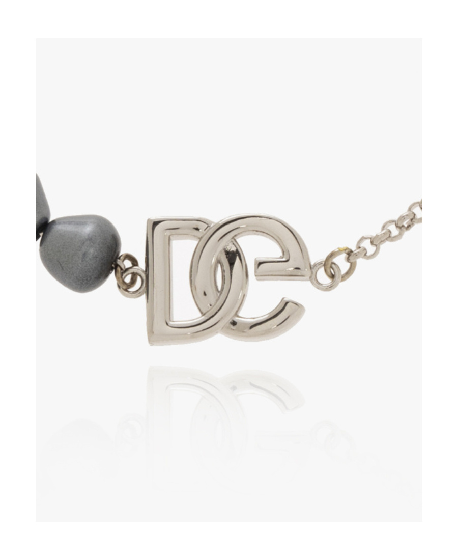 Dolce & Gabbana Beaded Chain-link Bracelet In Gray