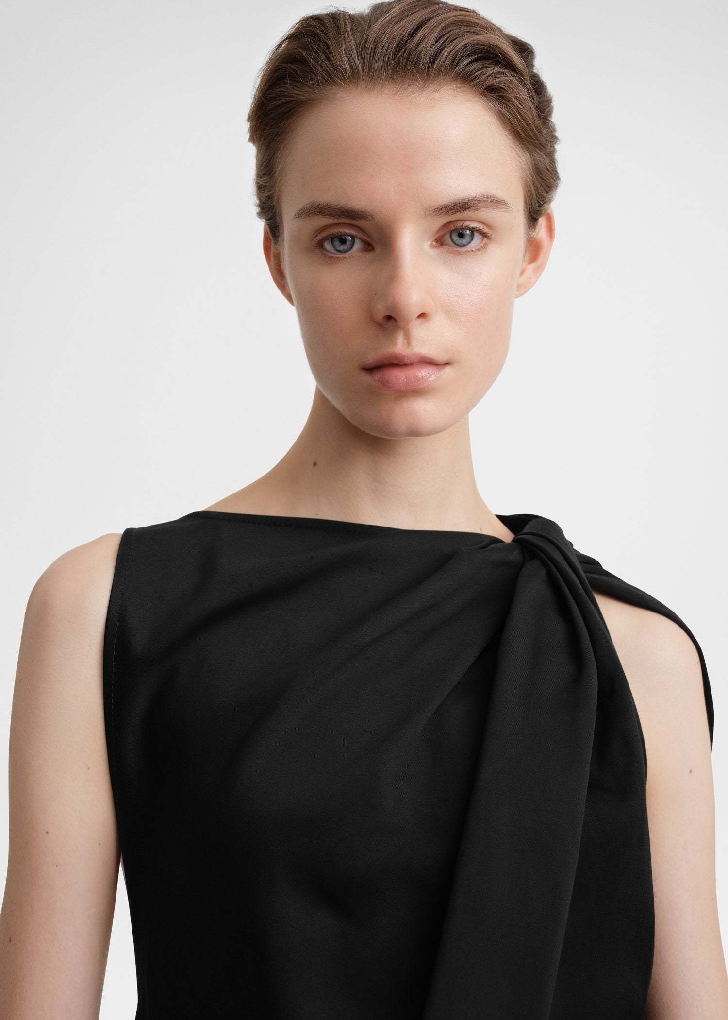 Totême Shoulder-twist Dress In Black