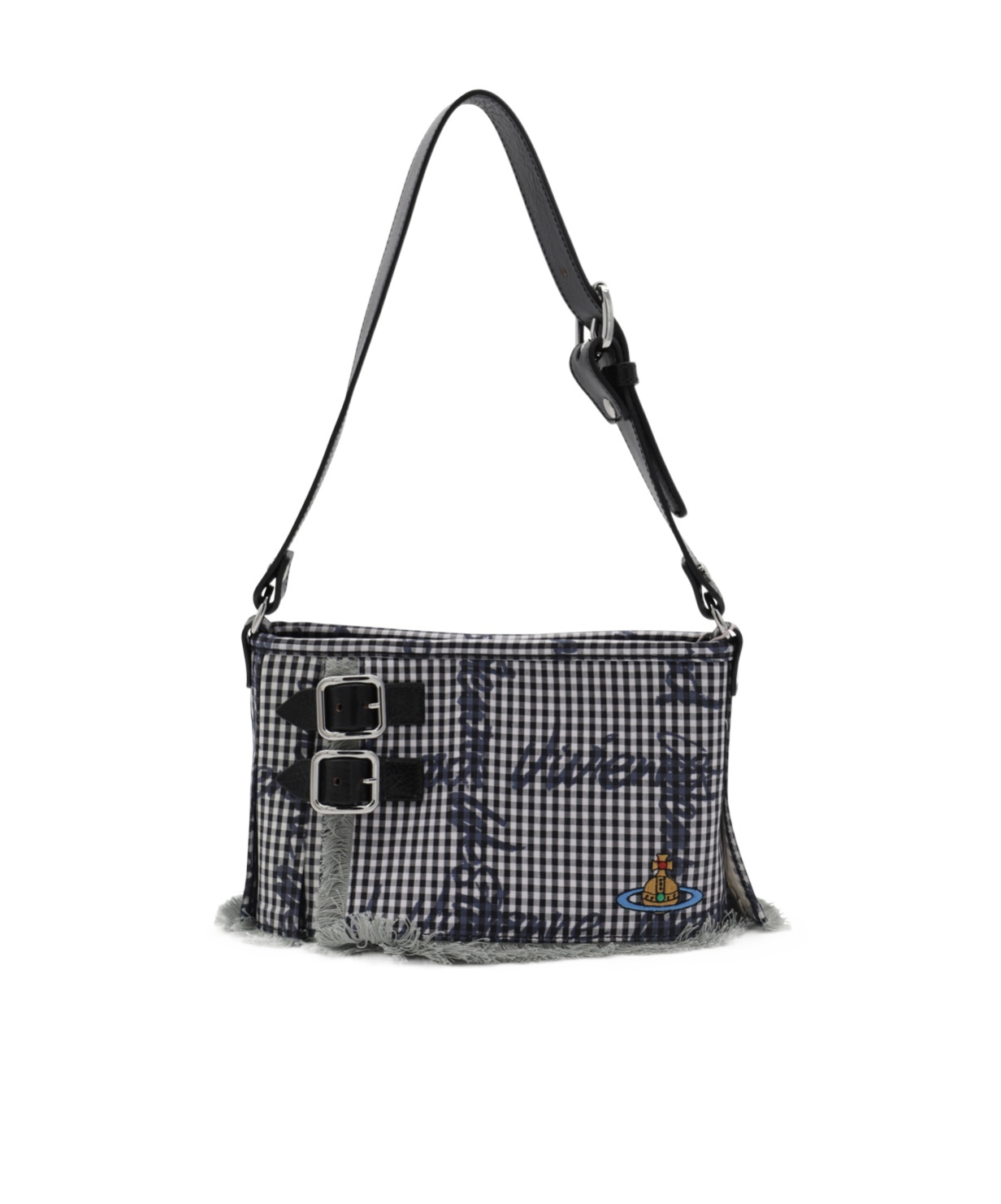 Vivienne Westwood Plaid Shoulder Bag In Black