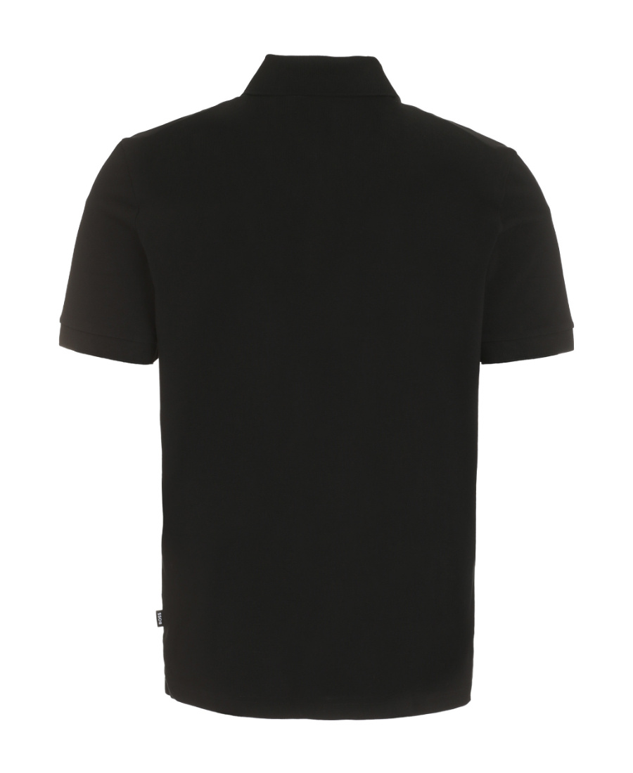 Hugo Boss Paddy Polo Shirt With Drop-needle Stitching In Black