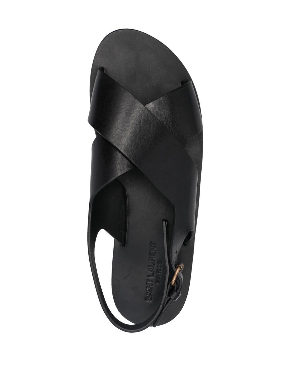 Saint Laurent Mojave Sandals In Smooth Leather In Black