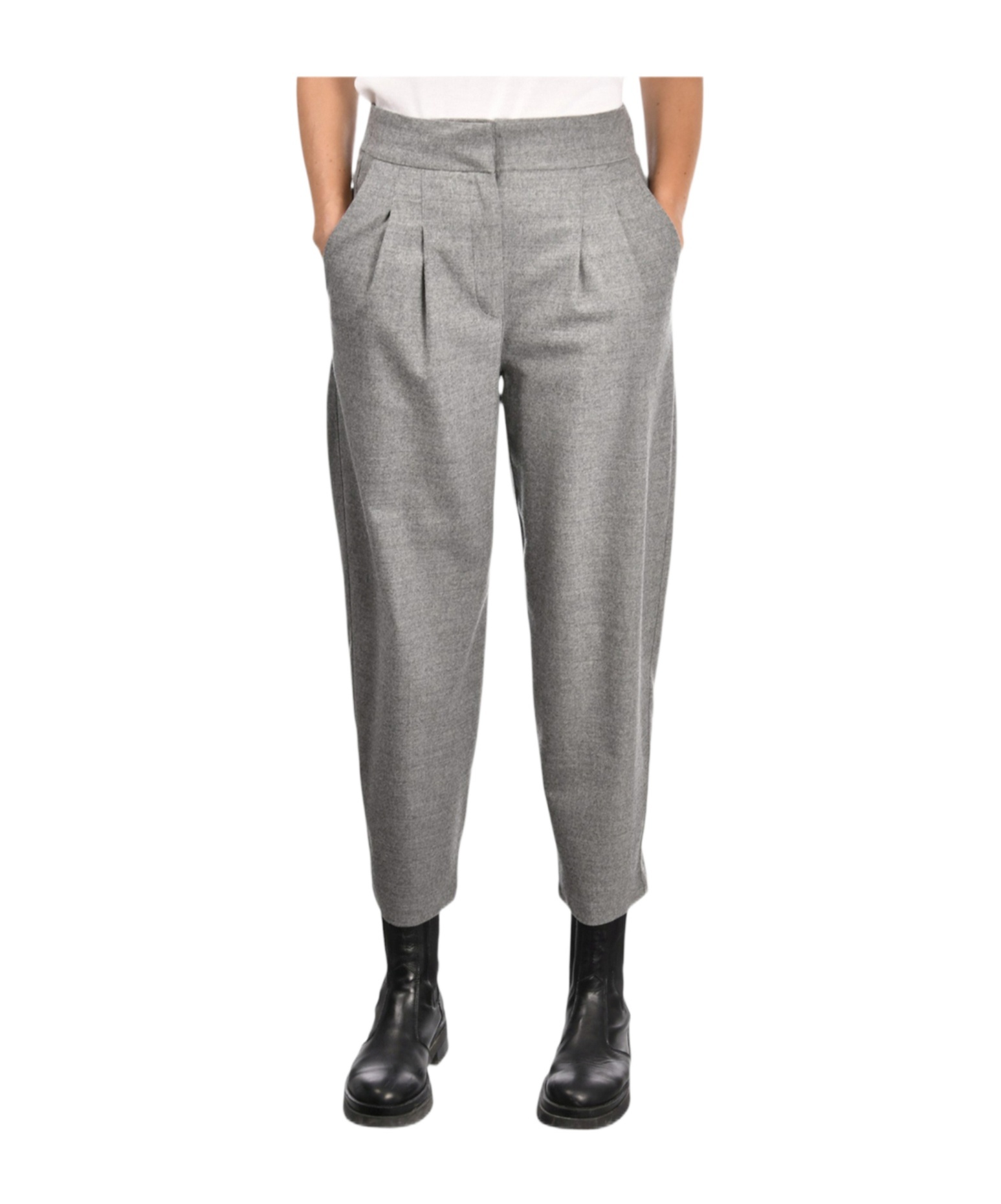 Gran Sasso Pleated Trousers In Gray