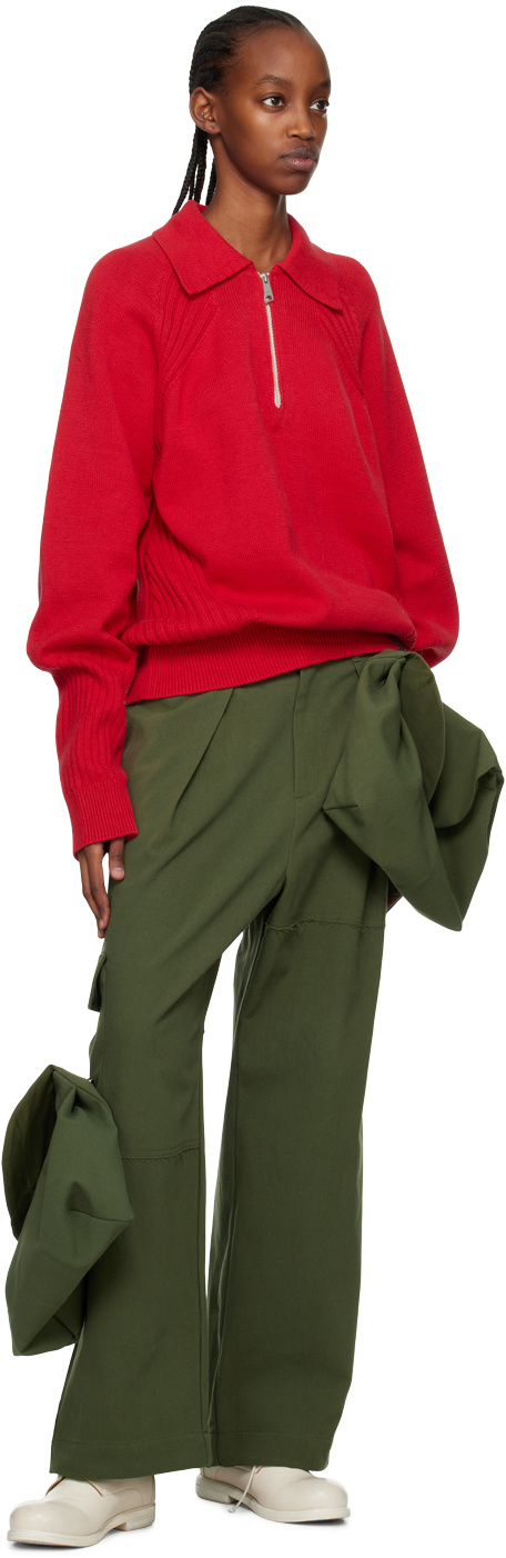 Ader Error Tard Logo Casual Pants In Green