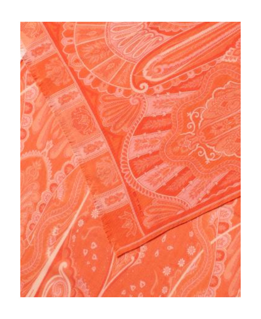 Etro Abstract-print Scarf In Orange