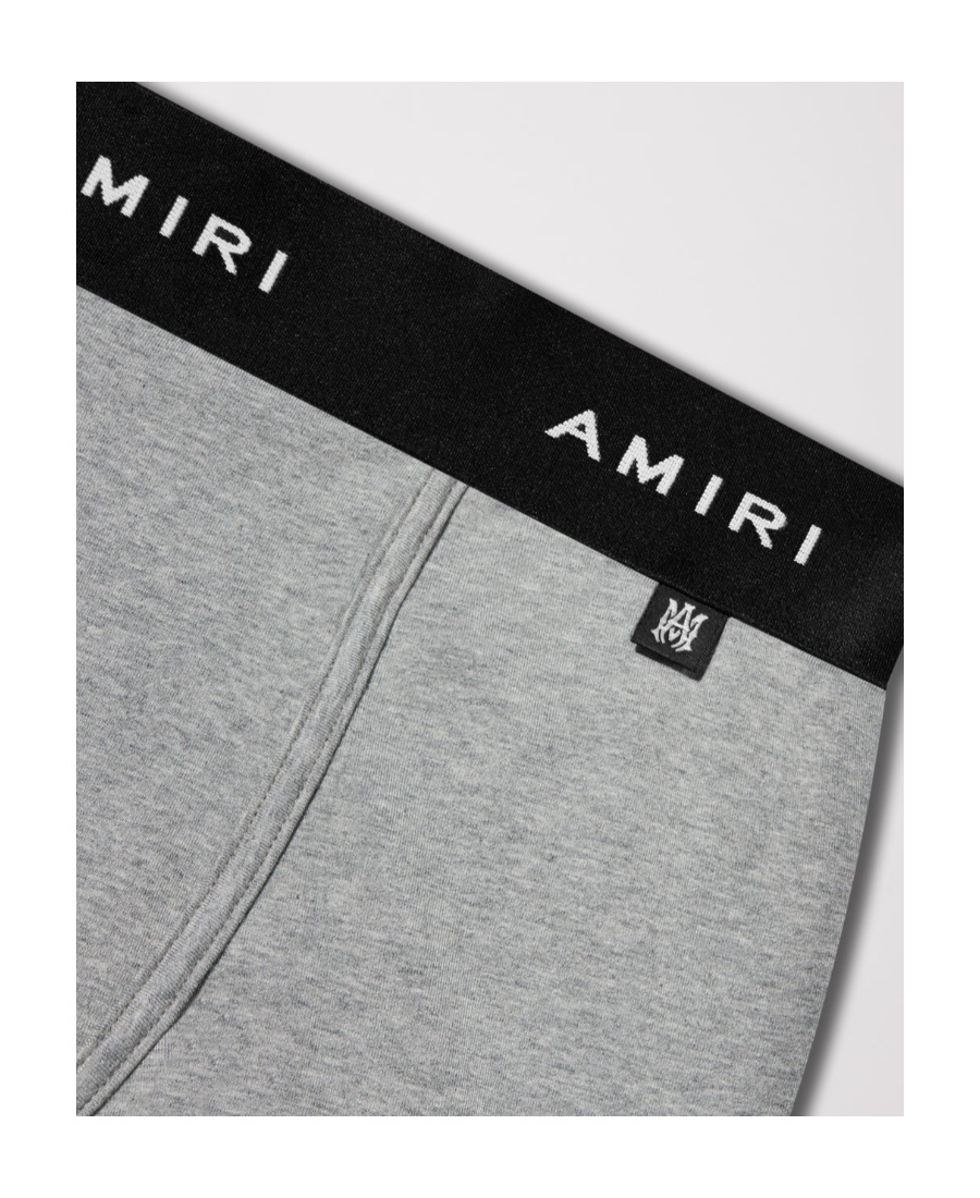 Amiri Logo-waist Cotton Boxer Shorts In Gray