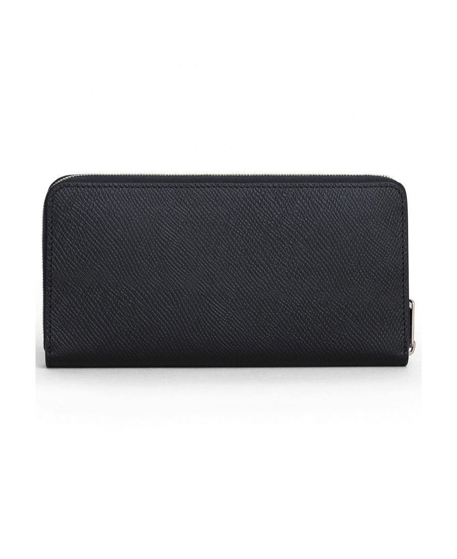 Celine Large Grain Leather Zipper Purse In Black