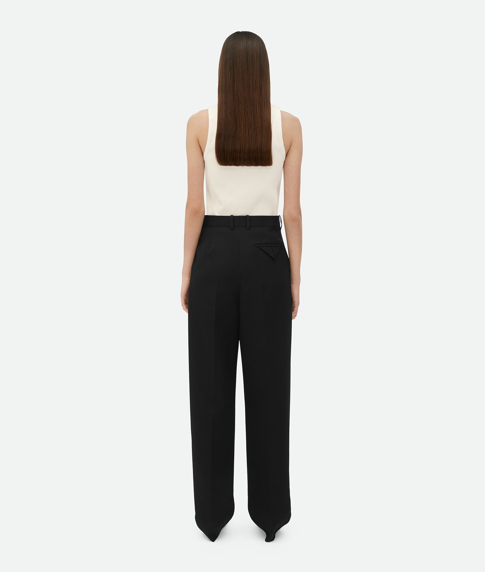 Shop Bottega Veneta Wool Grain De Poudre Trousers In Black