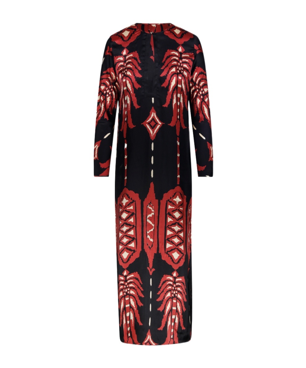 Johanna Ortiz Relics Of Wisdom Printed Maxi Dress In Black