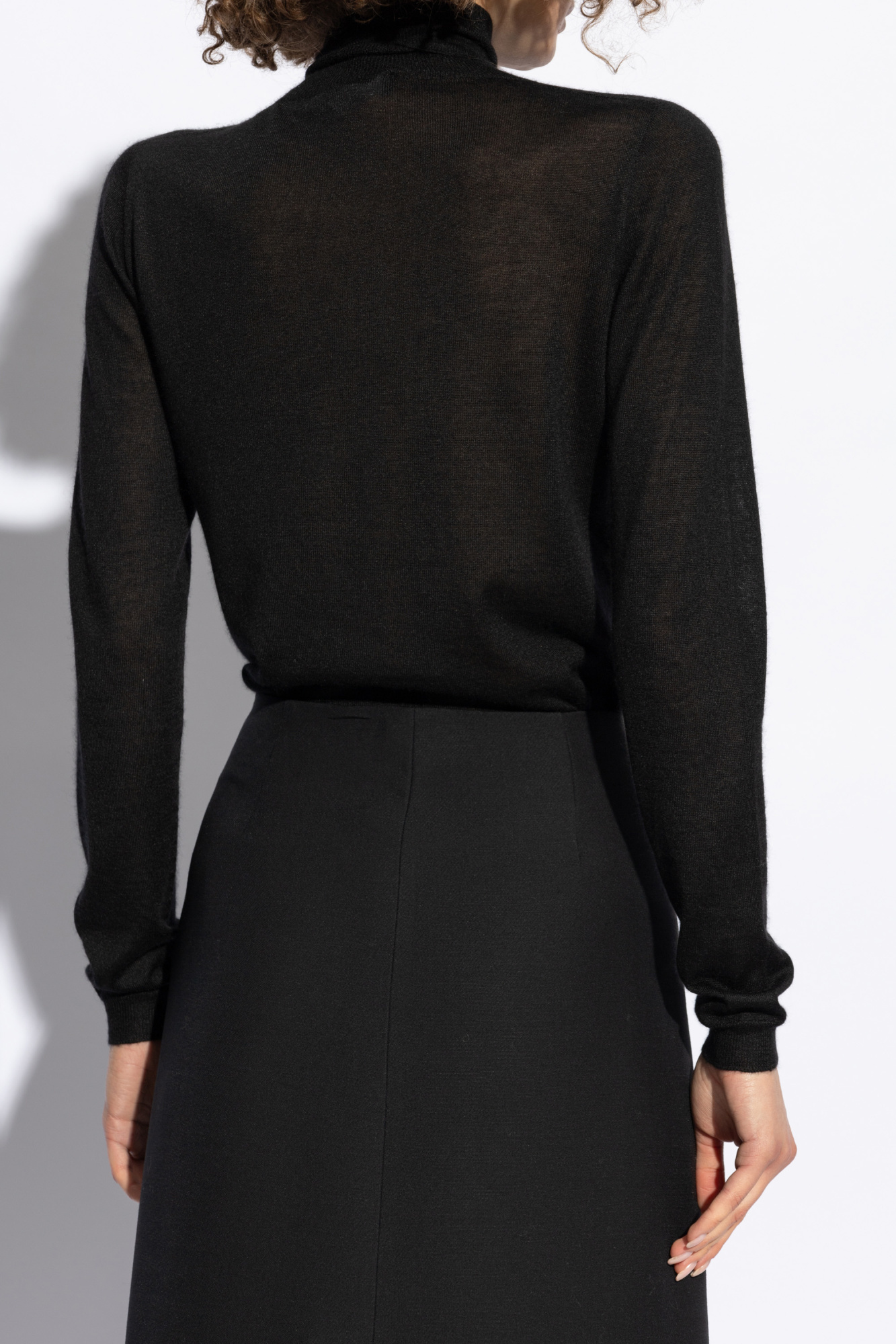 Fabiana Filippi Ribbed Knit Turtle Neck Sweater In Black