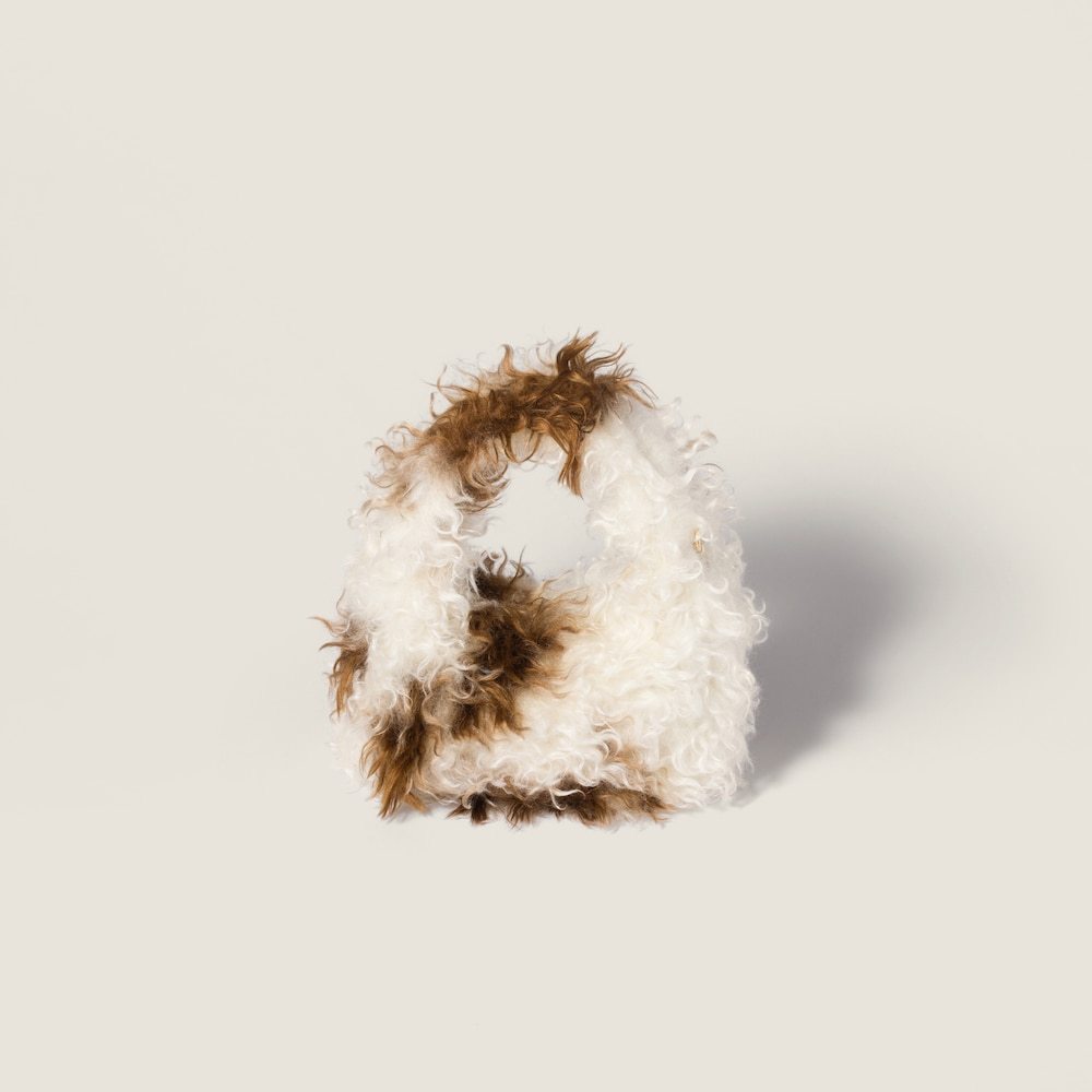Miu Miu Wander Mohair Bag In Neutral